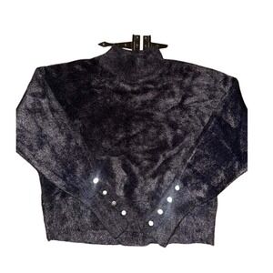 BAILEY 44 Black Fuzzy Mock Neck Long Sleeve Sweater Top Women's M